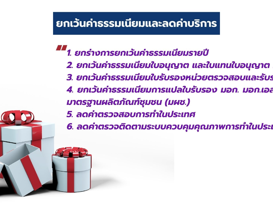 ยกเว้นค่าธรรมเนียมและลดค่าบริการ